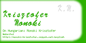 krisztofer monoki business card